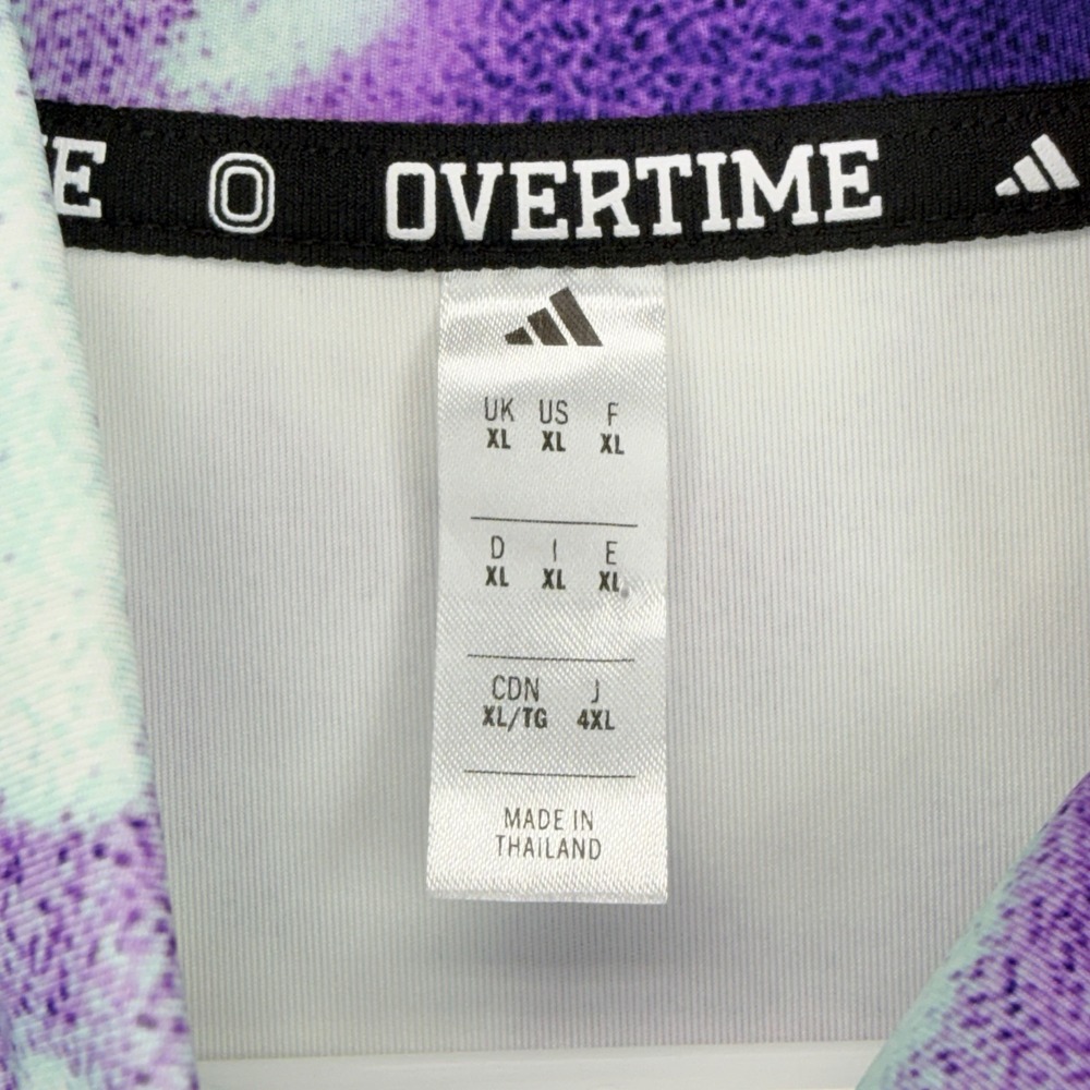 Adidas x Overtime Compression T-Shirt Mens XL Purple Tech Fit Mock Neck Training - Picture 9 of 13